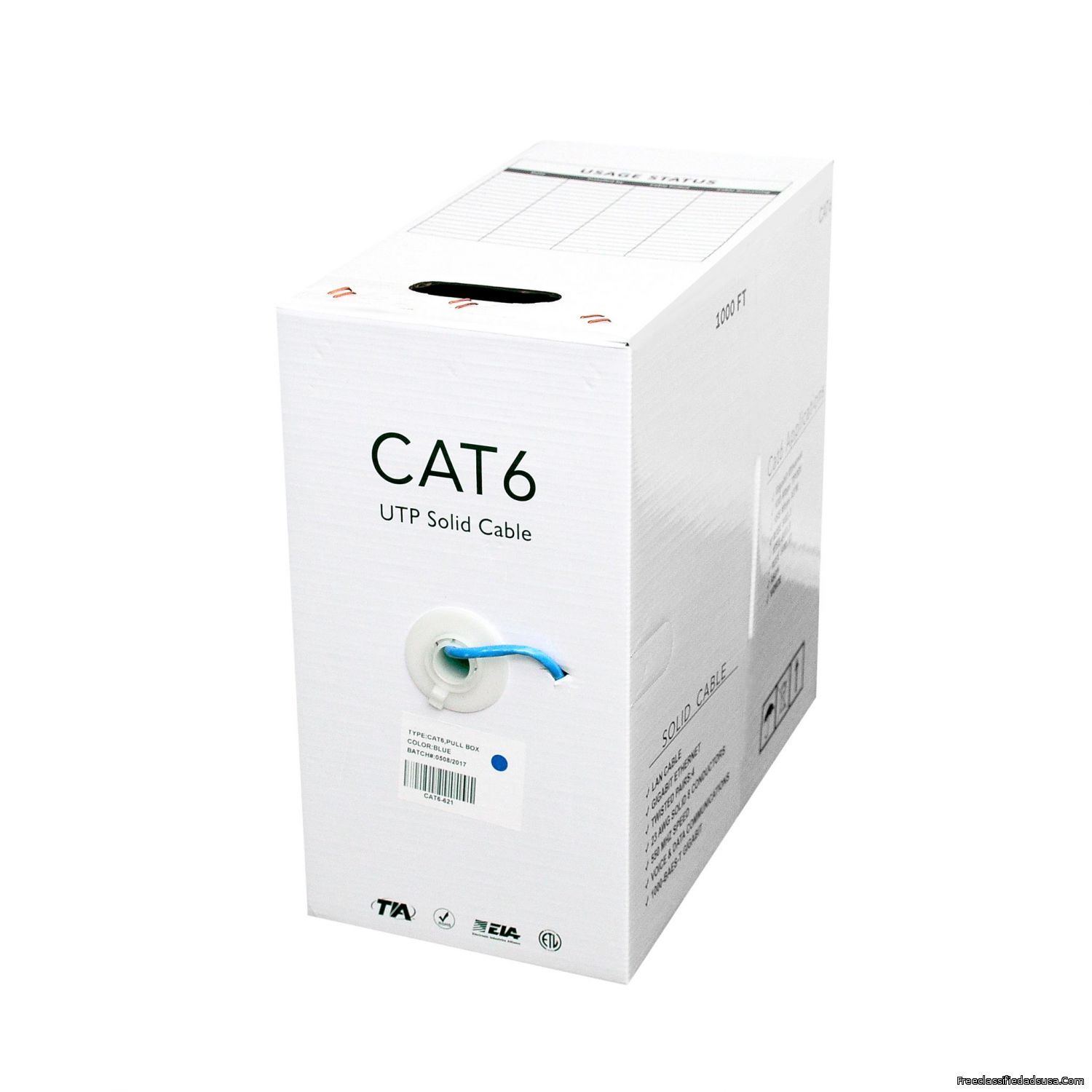 1000FT Cat6 Plenum CMP bulk Ethernet Cable
