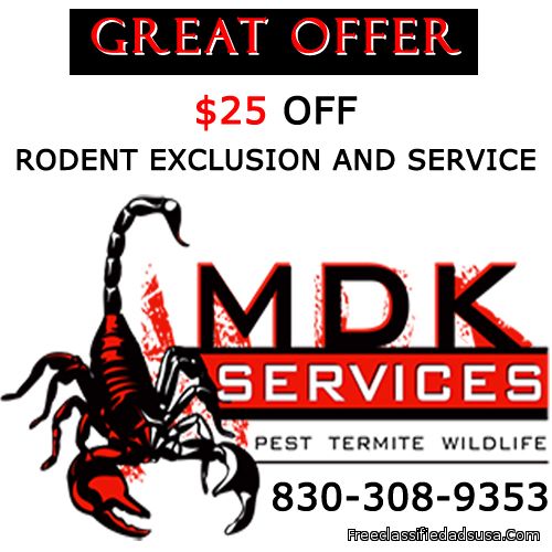 Mdk $25 off Rodent Exclusion and Service