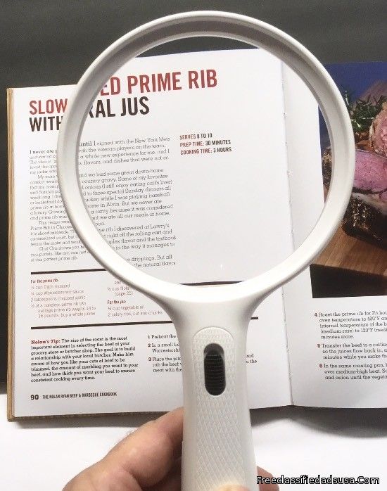 Buy 2x, 5" Inch Magnifying Glass, 3 LED, Extra Large Handheld Magnifier